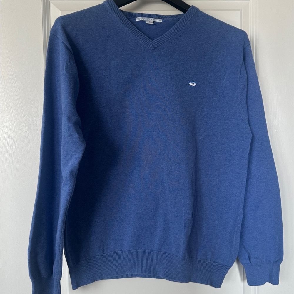 Men's Blue V-Neck Sweater